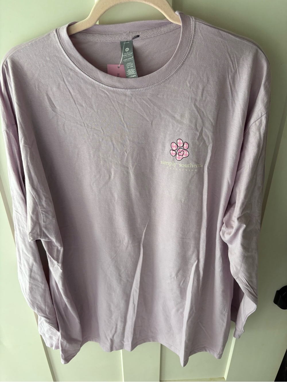 New Simply Southern Dogs and Coffee Long Sleeve Tee Women’s XL T-shirt Fall - Picture 9 of 11